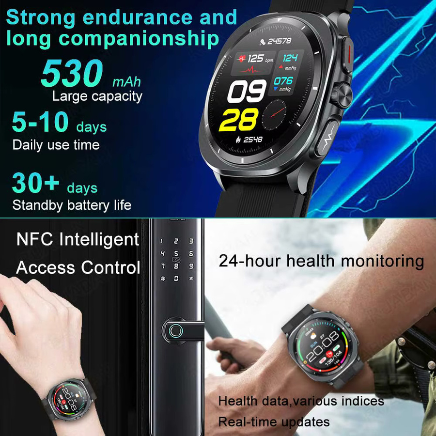 MTIMENX Smartwatch, EKG, Schwarz, Silikon, Herren, Wasserdicht - Bild 4