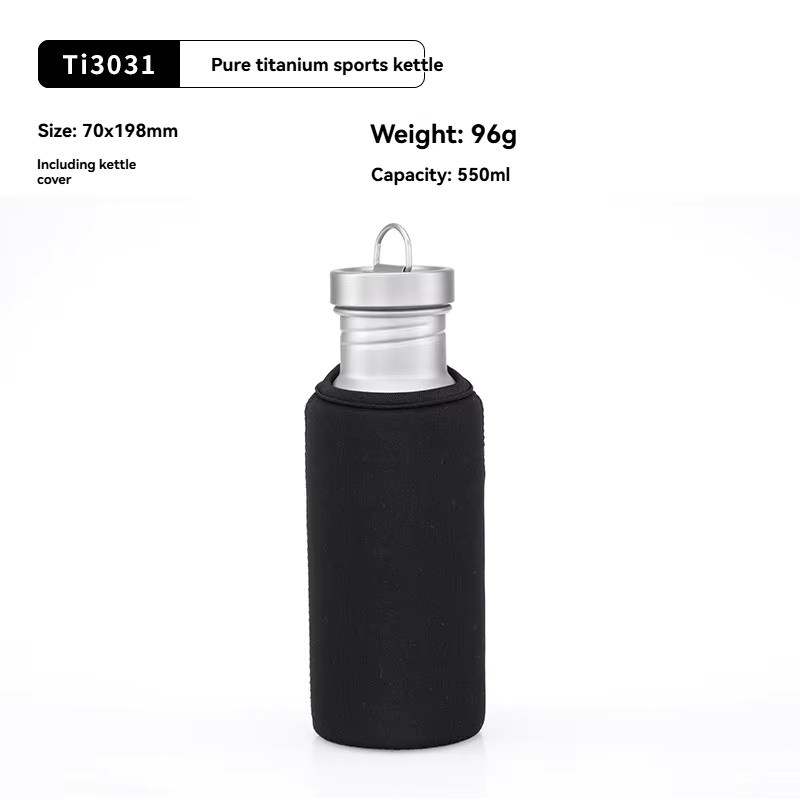 Keith Titan Wasserflasche aus Titan in Silber, auslaufsicher, 400 ml - Bild 4
