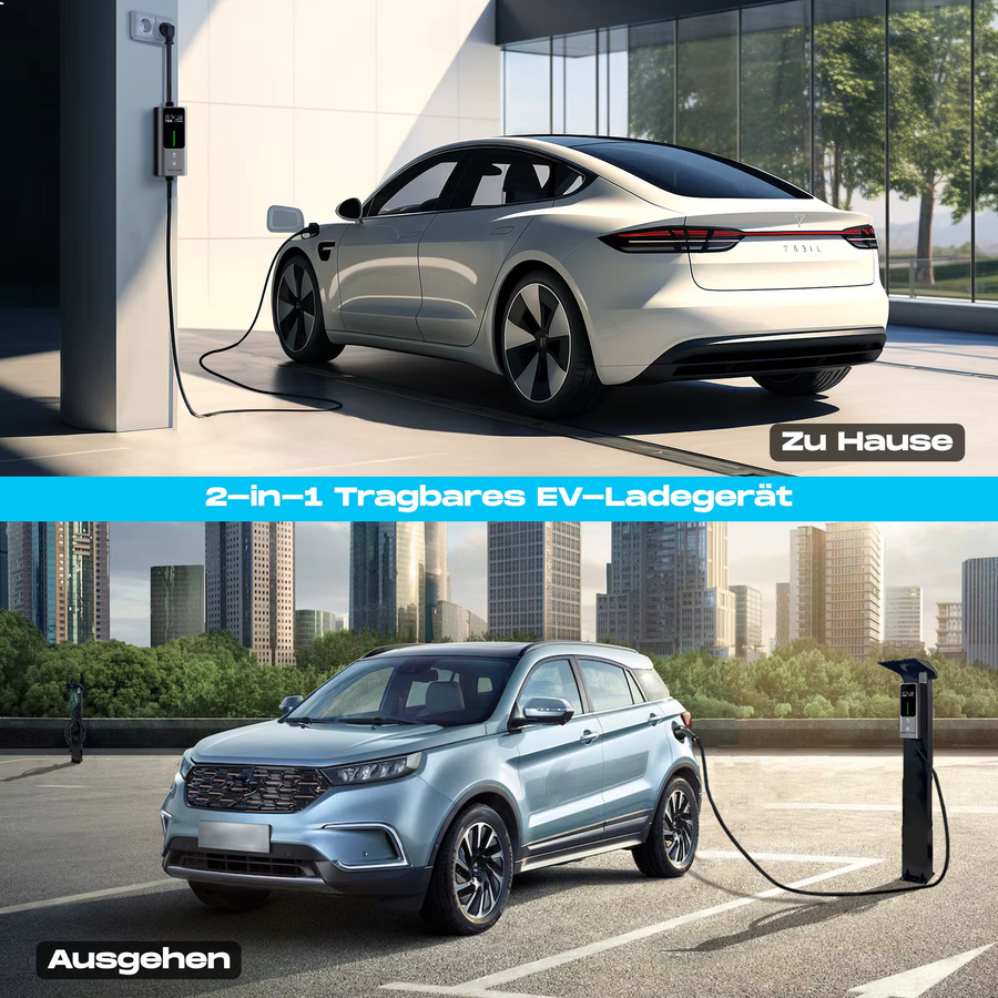 VDL EV-Ladegerät Typ 2 für Elektroautos mit 3,6 kW und 5 m Ladekabel, IP65 Einphasen-Ladestation mit EU-Schuko-Stecker - Bild 3