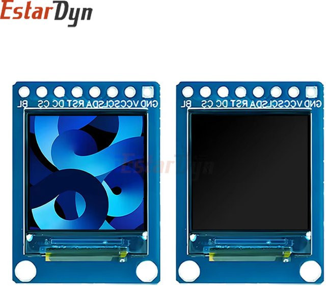 Estardyn IPS LCD-Anzeigemodul 0,85 Zoll mit 128x128 Auflösung, GC9107 SPI TFT-Bildschirm in Blau für ESP32 und Raspberry Pi - Bild 1