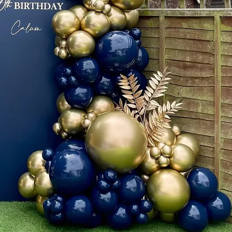 XHLFCJ Luftballon-Set mit 108 Stück in Marineblau und Gold für Girlandenbögen zur Partydekoration bei Geburtstag, Hochzeit oder Silvester - Bild 4