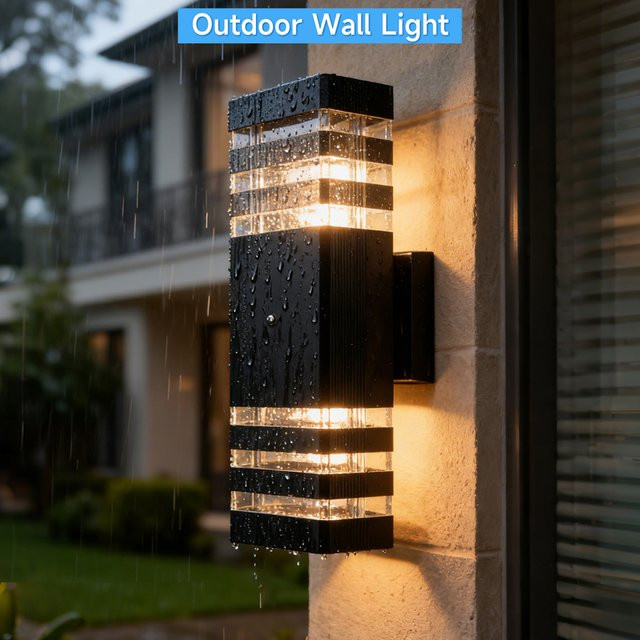 CHENBEN LED Außenwandleuchte in Schwarz mit Bewegungssensor und GU10-Sockel für Garten und Treppen - Bild 1