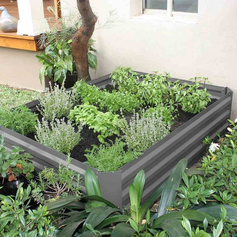 Siena Garden Metall-Hochbeet aus Stahlblech in Grau, B/T/H: 120 x 90 x 30 cm - Bild 2