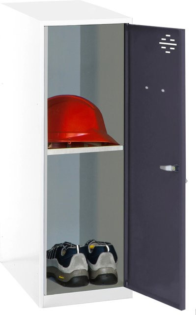 PROREGAL Schließfachschrank AMEGO Spind mit Fachboden und Schloss, Anthrazit-Weiß, H x B x T: 91,5 x 30 x 50 cm - Bild 1