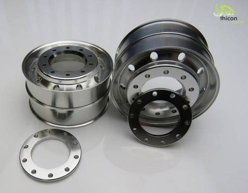 Thicon Models Felgen für Modellbau im Maßstab 1:16 aus Alu, 1 Paar, Durchmesser: 22,5 mm - Bild 1