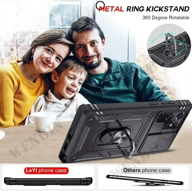 Heavy Duty Schutzhülle für Samsung Galaxy S26 Ultra S25 S24 S23 Plus S25 FE A57 A56 A37 A36 A17 A16 5G mit 360 Grad Kamera-Schutz und Kickstand in Blau und Schwarz - Bild 5