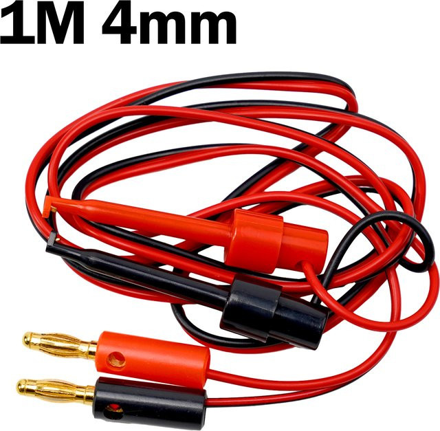 SWM Bananenstecker zu Haken-Clamp Adapter Set mit 4mm Testleitungen, Multimeter Testkabel, Multicolor - Bild 1