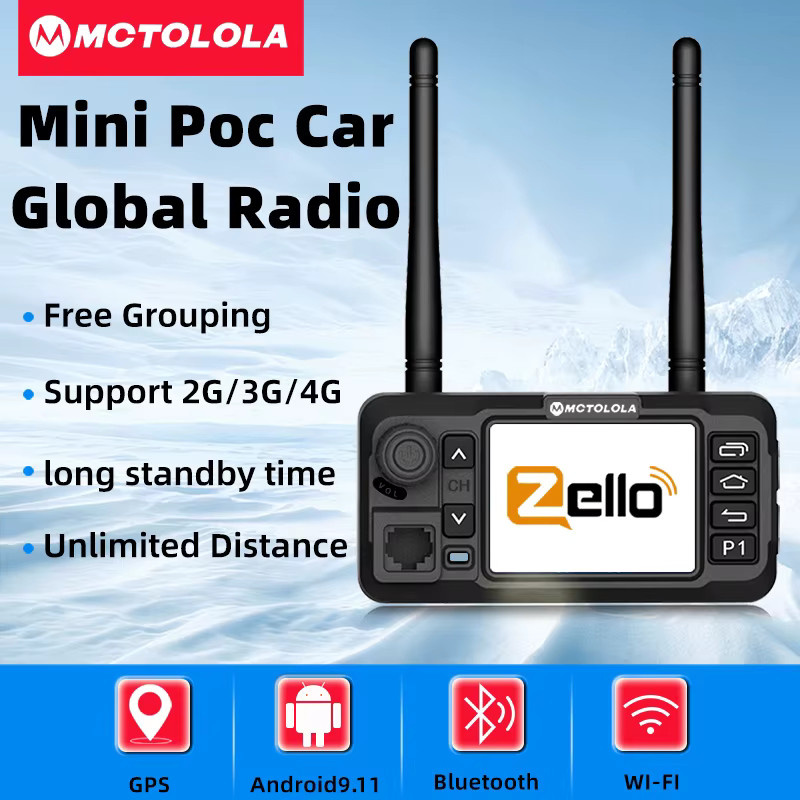 Motorola Mini Zello Android 4G kabellose Auto-Gegensprechanlage mit Touchscreen, Bluetooth, GPS und Wi-Fi in Schwarz - Bild 2