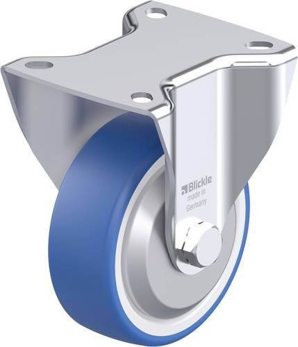 Blickle Stahlblech-Bockrolle BK-POTHS 100KA-1-FA in Blau mit 100mm Rad-Durchmesser und 200kg Tragfähigkeit - Bild 1