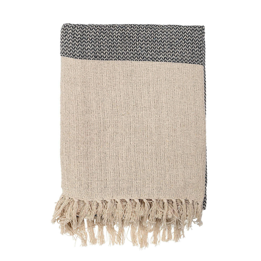 Bloomingville Plaid aus recycelter Baumwolle in Grau, B/B: 130 x 160 cm - Bild 1