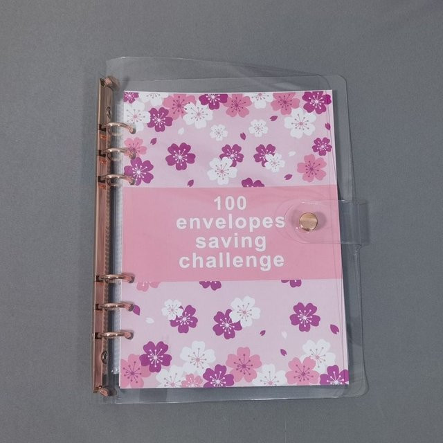 Yaohulkj Geldspar-Ordner Set mit 100 Umschlägen in Rose Gold und Pink, A5 Budget-Ordner mit Ringverschluss - Bild 1
