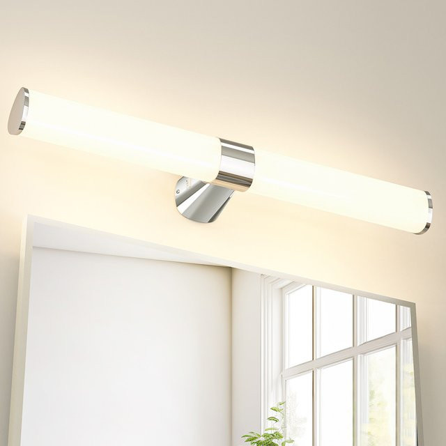 PRINCEWAY LED Wandleuchte für das Badezimmer in Chrom Silber, 15W, 1500Lm, Breite: 60 cm, IP44 Wasserdicht, mit 3 Lichtfarben Modi - Bild 1