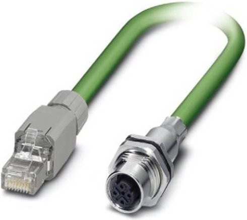 Phoenix Contact 1416158 Sensor-Aktor-Steckverbinder Stecker, gerade, Buchse, Einbau, 4 Polzahl, grün/gelb, Cat5e, Ethernet/LAN - Bild 1