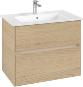 V&B Waschtischunterschrank Collaro mit Waschtisch und LED-Beleuchtung, Farbe Nord Oak, B/T/H: 76,1 x 48,0 x 61,0 cm - Bild 1