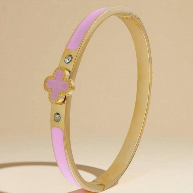 Global Finds Armband, Titanstahl, Diamant, pink, Damen - Bild 1