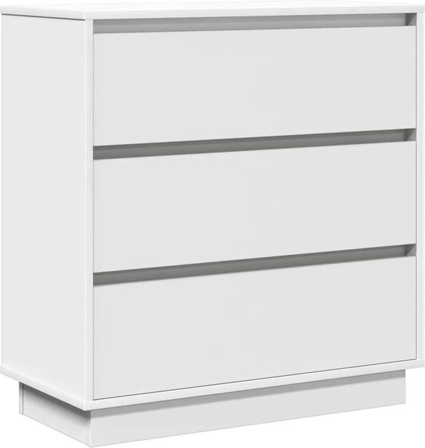 vidaXL Nachttisch mit Schubladen in Weiß aus Holzwerkstoff, modern, B/T/H: 71 x 34,5 x 75 cm - Bild 1
