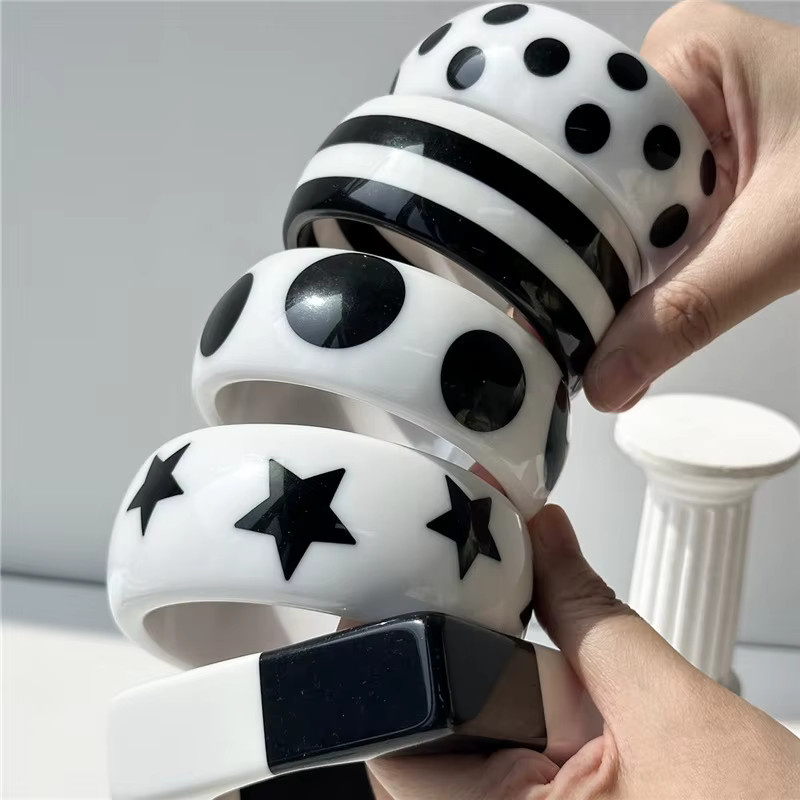 HuanZhi Manschettenarmband, Keramik, Schwarz, Damen - Bild 2