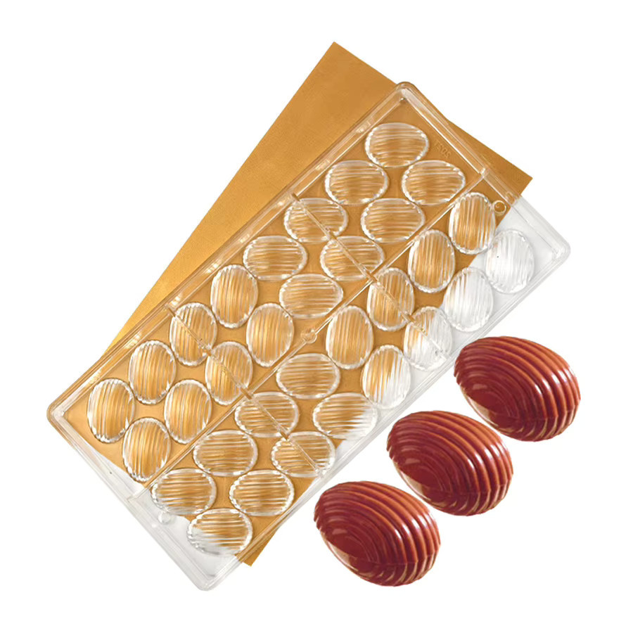 ALICAKE Schokoladenform für kleine ovale Ostereier aus transparentem Polycarbonat zum Backen von Schokolade und Süßwaren - Bild 3