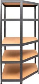 Stier Eck-Fachbodenregal aus Stahl in Grau und Anthrazit, H x B x T: 180 x 90 x 45 cm, Fachlast 250 kg - Bild 1