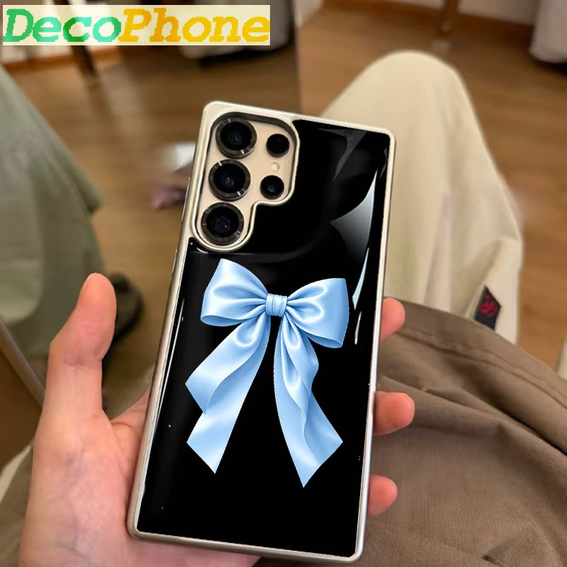 Sturzsichere Epoxy Handyhülle mit seidenblauem Schleifenmuster für Samsung Galaxy S23 S24 S25 S26 Plus FE Ultra Edge - Bild 3