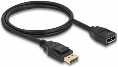 Delock DisplayPort Anschlusskabel mit DisplayPort Buchse und DisplayPort Stecker, 4K UHD, Schwarz, Länge: 1 m - Bild 1