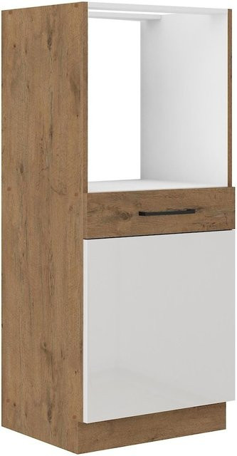 Vigo Midischrank 60 Lancelot Küchenschrank in Weiß Hochglanz und Eiche - Bild 1