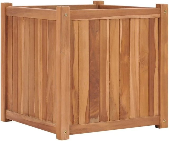 vidaXL Hochbeet aus Massivholz Teak in Braun, B/T/H: 50 x 50 x 50 cm - Bild 1