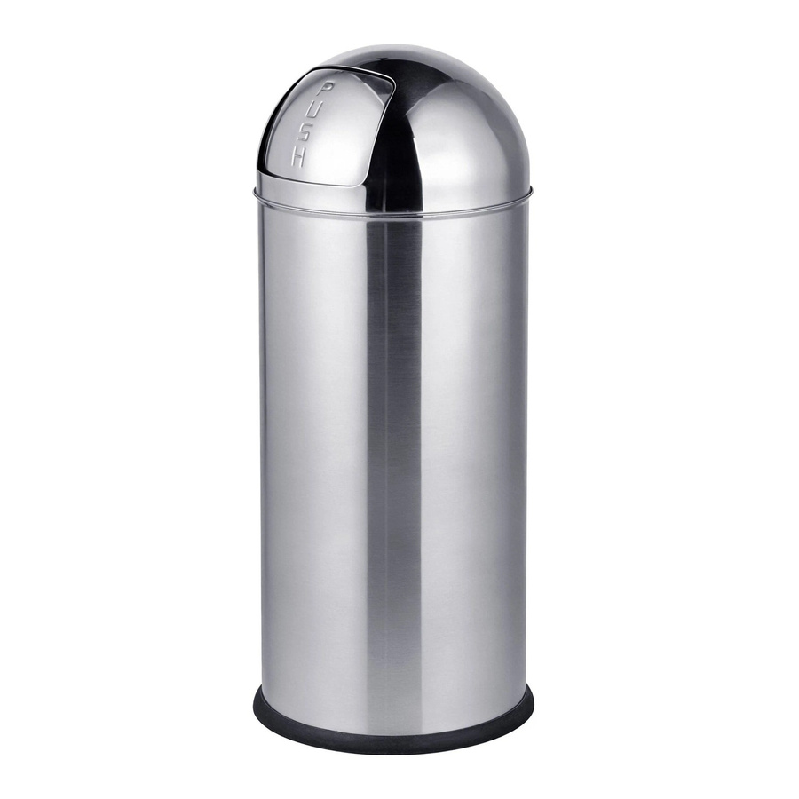 Relaxdays Mülleimer aus Edelstahl in Silber mit Push-Deckel und entnehmbarem Inneneimer, Höhe: 90 cm, Durchmesser: 35 cm - Bild 2