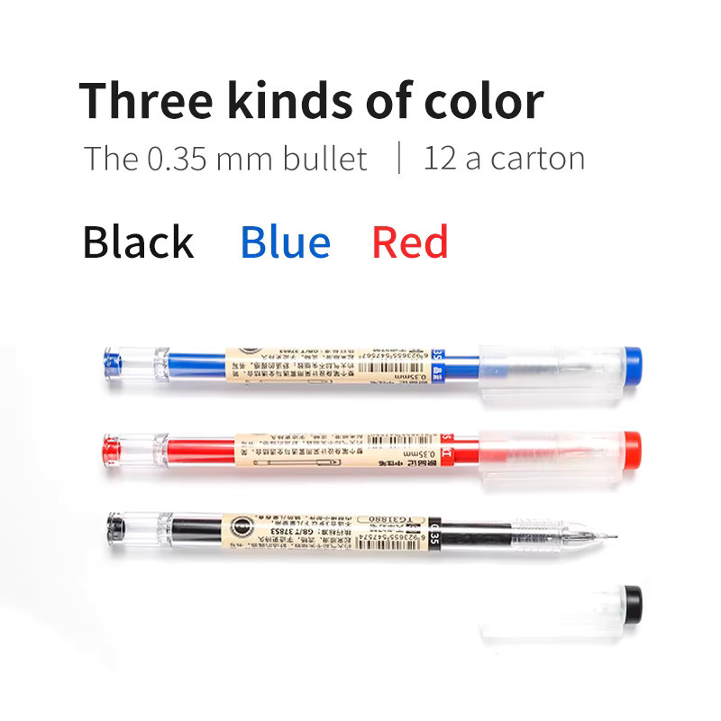 Hopk 144-teiliges Gelstift-Set mit 0,35 mm Spitze, schnelltrocknende Tinte in Schwarz, Blau und Rot für Schule und Büro - Bild 2
