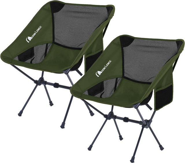 MOON LENCE Ultraleichter Outdoor Klapp-Campingstuhl in Schwarz, Tragfähigkeit 150kg, Gewicht 907g - Bild 1