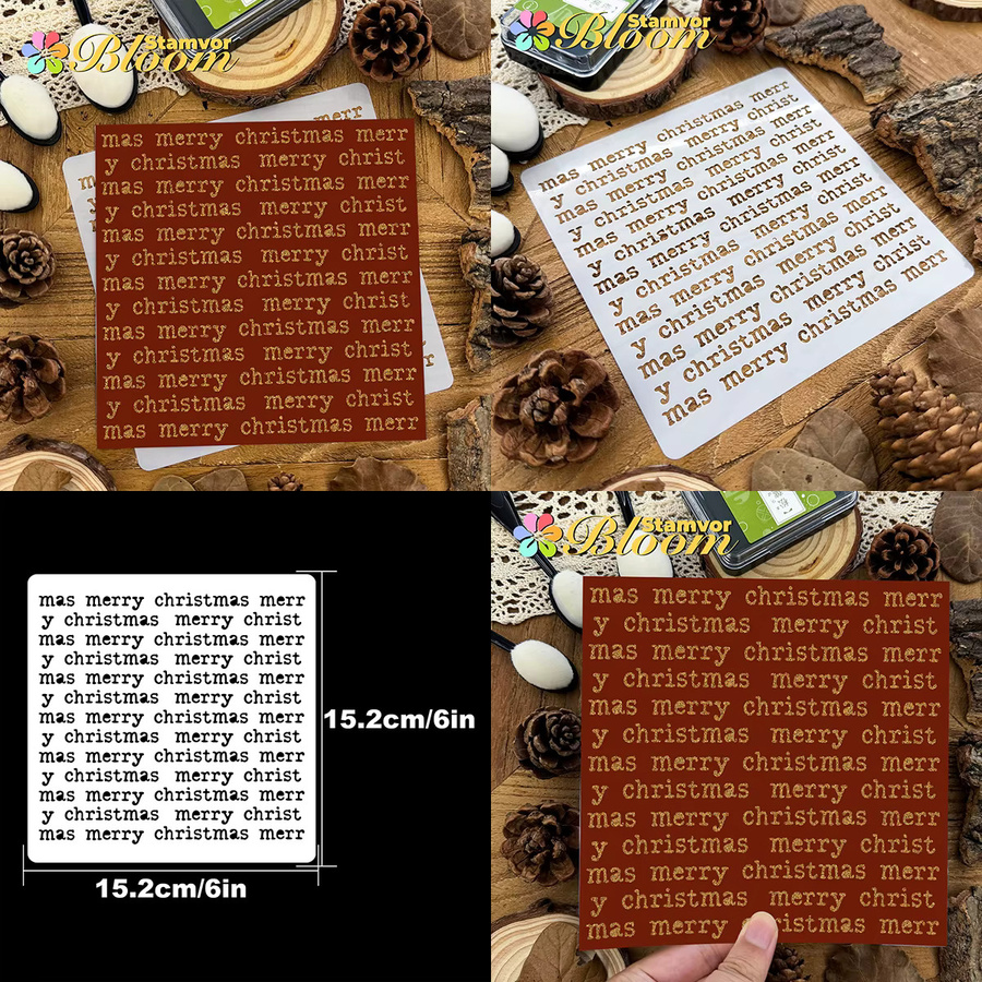 Schablonen-Set aus Papier mit Alphabet, Wörtern und Mustern für Graffiti und Sprühfarbe, Mehrfarbig, B/H: 15,2 x 15,2 cm - Bild 3