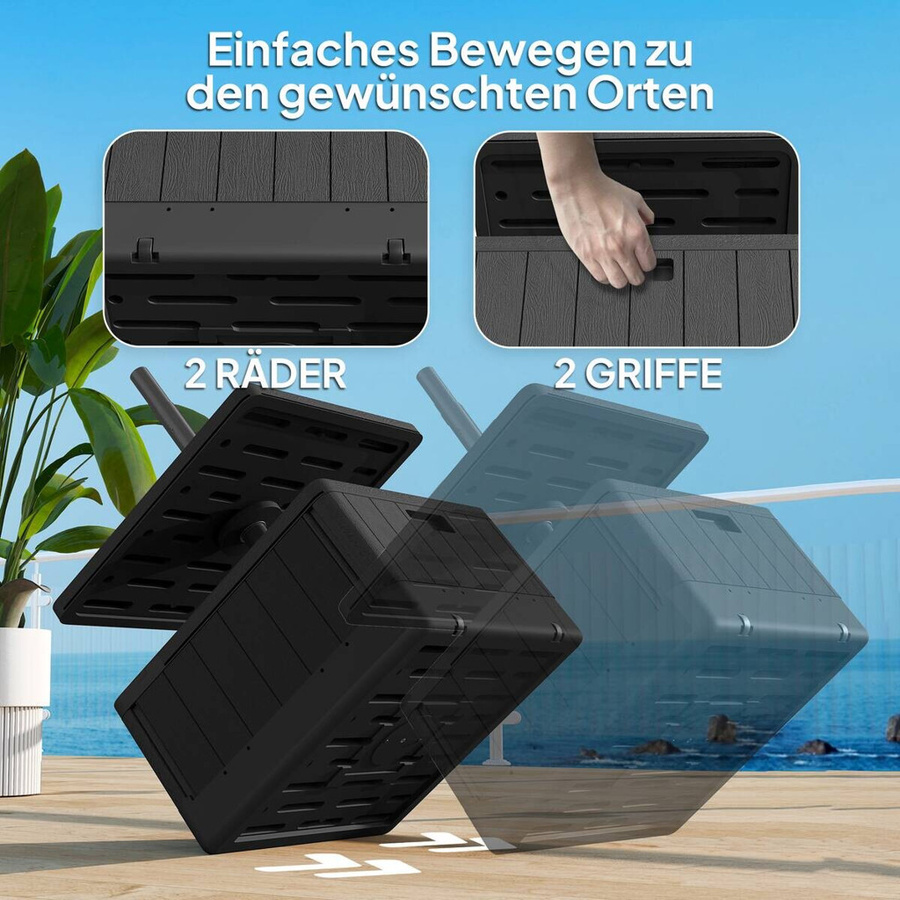 Outsunny Schirmständer aus Metall in Schwarz, B/H/L: 53 x 45 x 53 cm - Bild 5