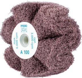 PFERD TOOLS POLINOX Vlies-Schleifrad lila Ø 100 x 50 mm mit M14 Gewinde A100 für Feinschliff und Finish - Bild 1