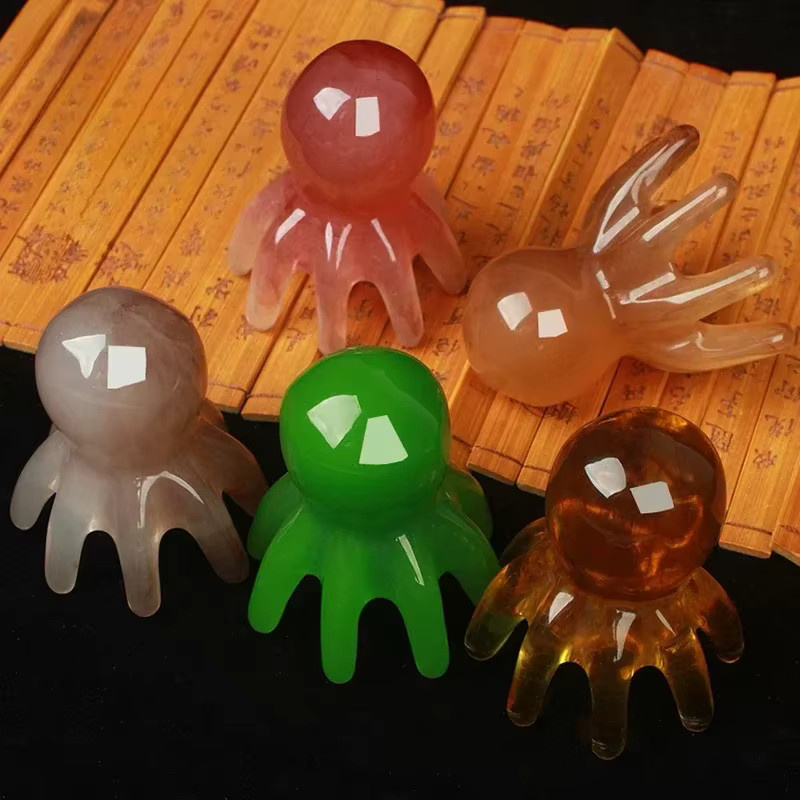 Harz Octopus Kopfhaut Massage Pinsel, Gua Sha Akupunktur Massagegerät, Unisex - Bild 5