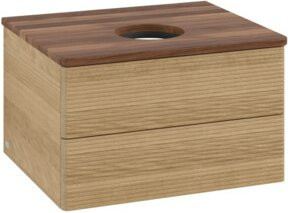 V&B Waschtischunterschrank Antao mit Frontstruktur in Honey Oak, B/T/H: 60 x 36 x 50 cm - Bild 1
