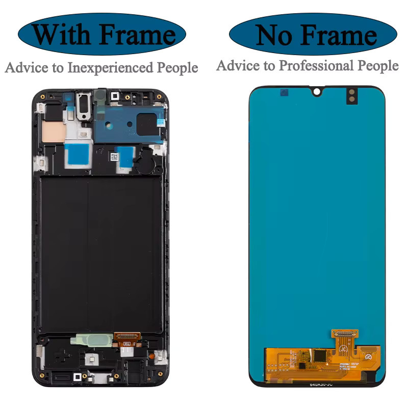 Samsung OLED-Bildschirm mit Rahmen und Touchscreen-Digitizer-Baugruppe für Galaxy A50 und A30 in Schwarz - Bild 4