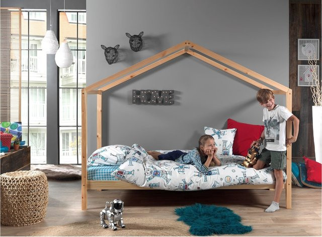 Vipack Dallas 3 Hausbett aus massiver Kiefer in Natur - Bild 1