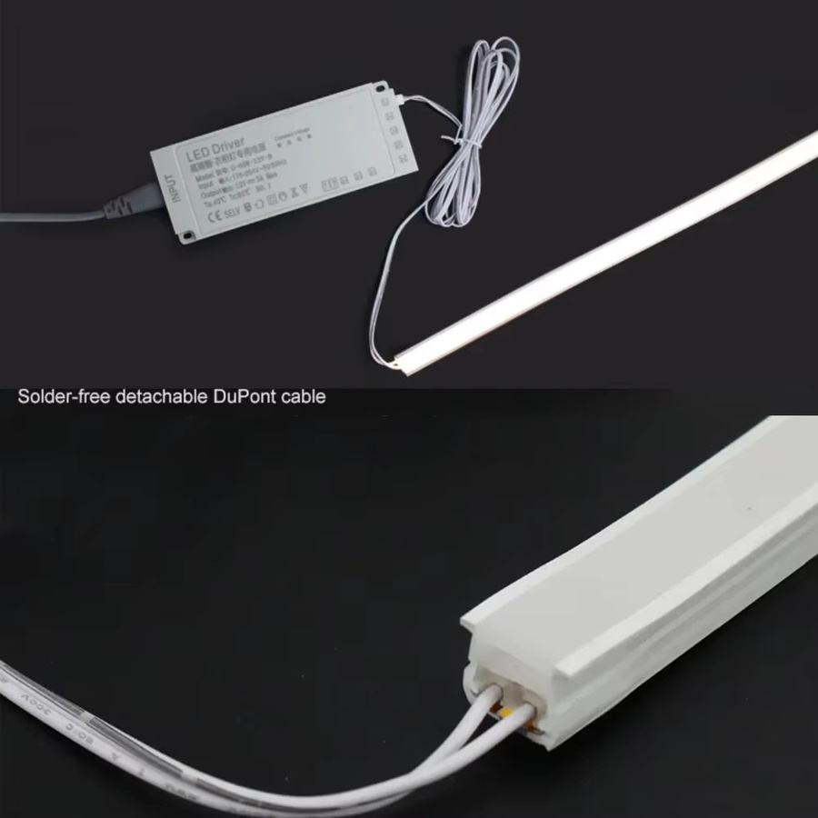 YSRSAI 12 V Silikon-LED-Streifen als flexibles Kanal-Abdeckungsprofil und Lichtdiffusor für DIY-Raumdekoration - Bild 3