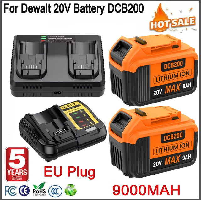 Bonacell Ersatzakku 9000mAh für Dewalt 20V Werkzeuge, kompatibel mit DCB201 DCB203 DCB205 und DCF885 kabellosen Bohrern - Bild 1