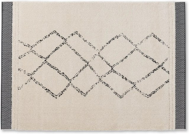 Schöner Wohnen Teppich Winsome Raute in Weiß und Creme, B/B: 80 x 150 cm - Bild 1