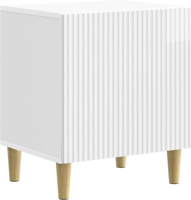vidaXL Nachttisch in Hochglanz Weiß aus Holzwerkstoff, B/T/H: 43 x 34,5 x 50 cm - Bild 1