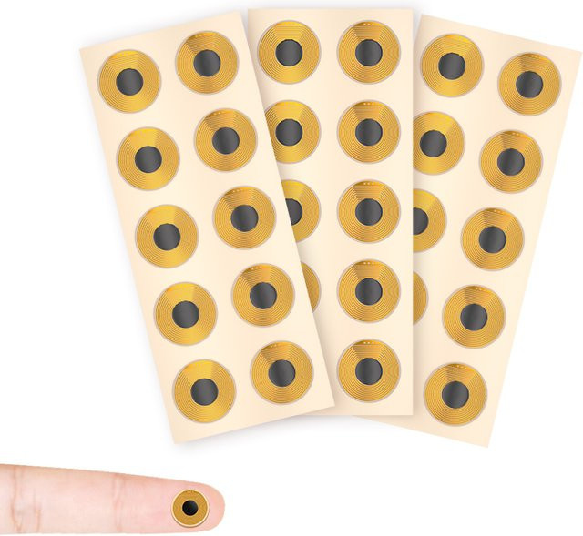 HENNCER NFC-Tag Ntag213 FPC-Etikett mit 144 Bytes programmierbarem Chip, Durchmesser: 10 mm, Farbe: Gold - Bild 1
