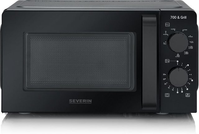 Severin 2-in-1 Mikrowelle mit Grillfunktion MW 9182, Schwarz, 900 Watt - Bild 1