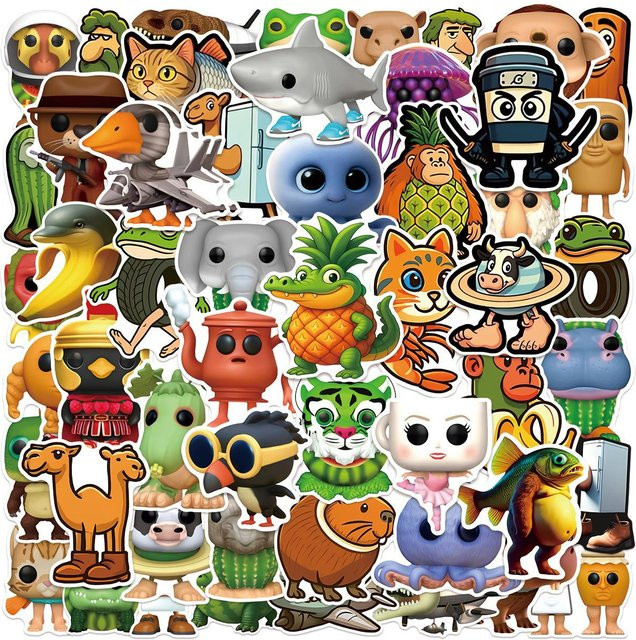 Yiran toy Tung Sahur Italienisches Brainrot Sticker-Set, 55-teiliges Set - Bild 1