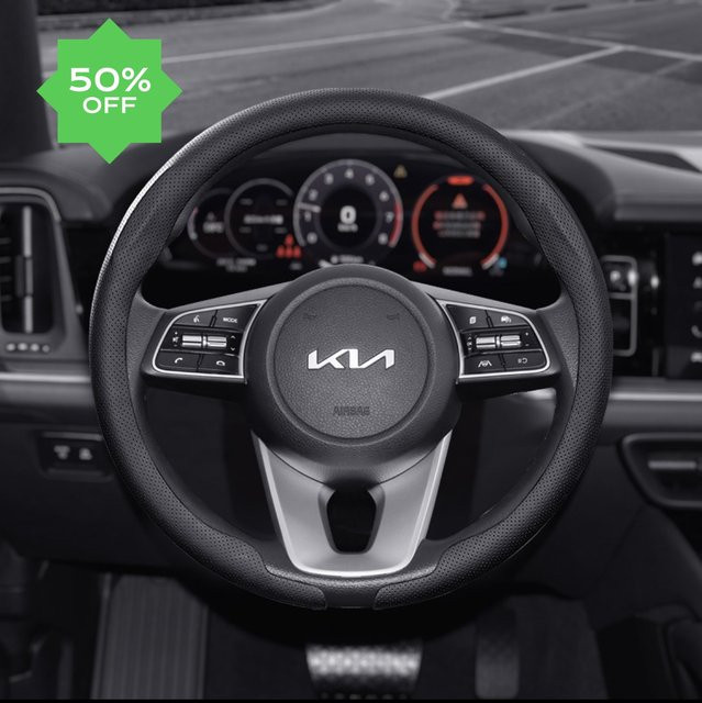 Lenkradbezug aus Nappaleder für KIA Modelle Rio, Sorento, Sportage, Forte, K3, K5, Stonic, Strong, Spectra und Optima - Bild 1
