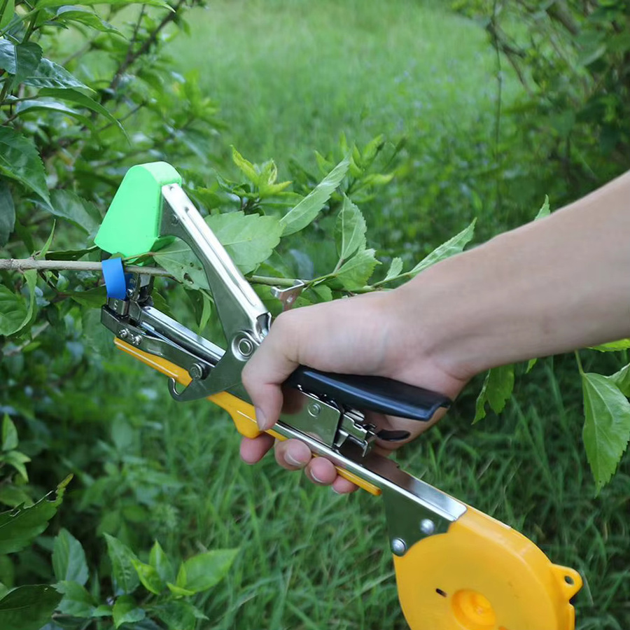 Alloet Pflanzenbindemaschine mit Gartenbindegürteln und Heftklammern in Blau für Gemüse und Blumen - Bild 2