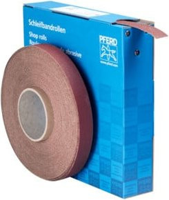 PFERD Korund Schleifbandrolle SBR für universelle Anwendung, Körnung 100, Farbe Braun, Breite: 25 mm, Länge: 50 m - Bild 1