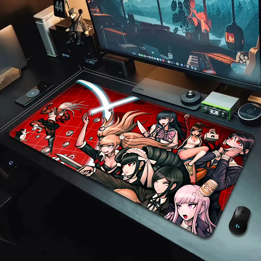 Potdemiel Anime Danganronpa Mauspad XXL, rutschfestes Gamer Mauspad mit HD-Druck für PC und Tastatur, B/T: 90 x 40 cm, Multicolour - Bild 2