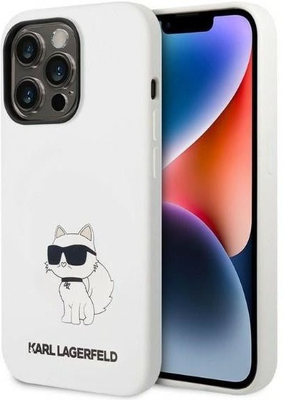 Karl Lagerfeld Silikon Hülle Choupette für Apple iPhone 14 Pro in Weiß - Bild 1