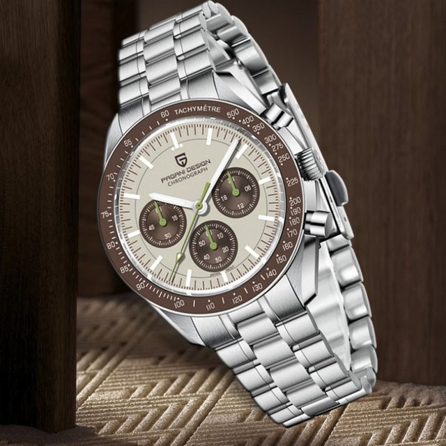 PAGANI DESIGN Chronograph, Edelstahl, Quarz, Saphirglas, Herren, Schwarz - Bild 1